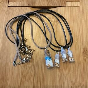 Set of 4 Handmade Seashell Pendant Necklaces, NWOT